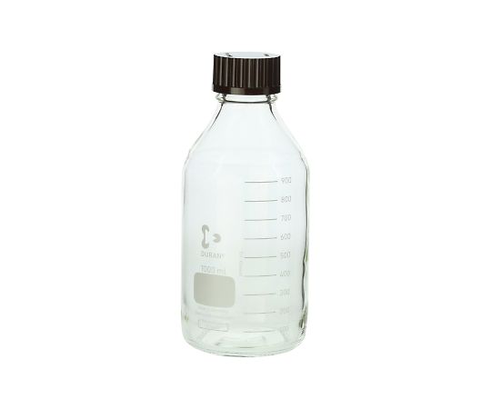 SCHOTT DURAN 017200-10001 A Screw-Top Bottle Round White (DURAN(R)) with Red Cap 1000mL